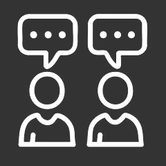 常规内容-图标系列扁平风双人轮廓+对话框元素