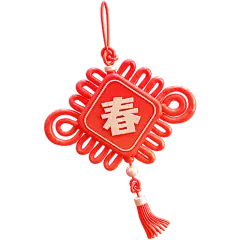 春节新年过年龙年3D立体C4D中国结元素素材