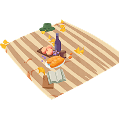 手绘秋季野餐清新文艺贴纸