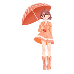 手绘-打伞的人贴纸