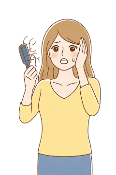 常规内容-人物系列插画风脱发女性人物