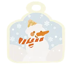 卡通书签动物元素贴纸-雪人
