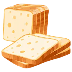 美食系列插画风可爱光泽感切片吐司元素