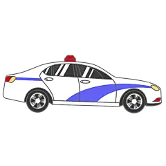 手绘-警车卡通贴纸2