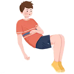 肚子疼得流泪的男孩