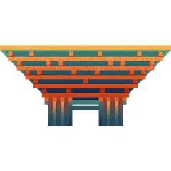 国庆通用扁平撞色城市地标元素贴纸