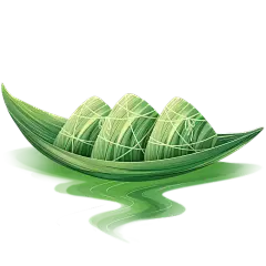 端午节渐变创意粽子粽叶船插画组合元素