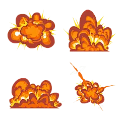 橙色卡通手绘爆炸元素1