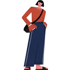 扁平风人物插画-女孩