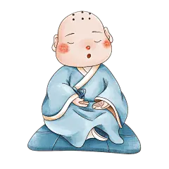手绘-可爱小和尚元素1