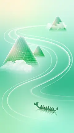 端午节弥散肌理曲线龙舟粽子背景