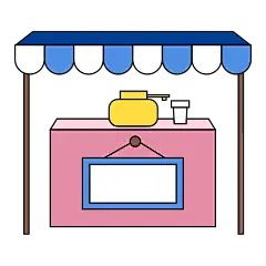 卡通感店铺元素贴纸