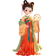 服饰系列卡通可爱风Q版穿汉服女生