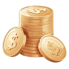 促销系列金币序列3D金属感金币堆叠元素