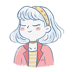 手绘-水彩简笔画少女人物插画6