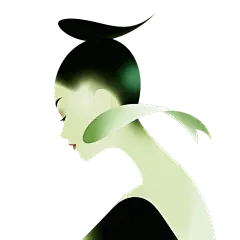 夏季节气简约光影感扁平插画人物元素