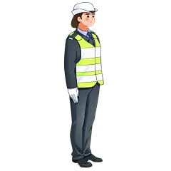 执勤中的女交警插画