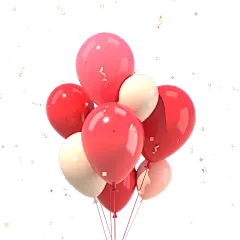 粉色气球3D情人节节日元素