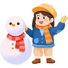 冬季冬日冬天插画玩雪儿童人物元素