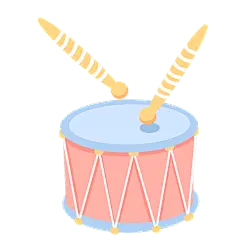 手绘-音乐节活动乐器元素-鼓