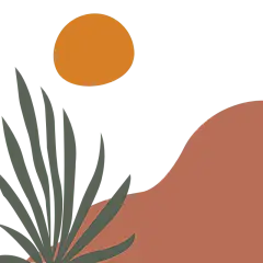 手绘扁平色块植物元素2