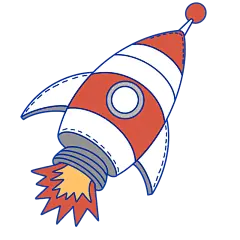 手绘卡通-宇宙元素-火箭