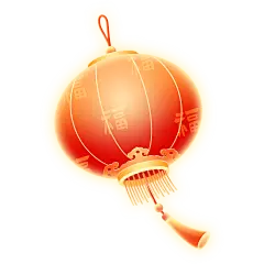 常规中国风边缘弥散发光灯笼贴纸
