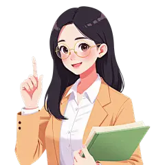 人物系列插画风中长发戴眼镜老师半身元素