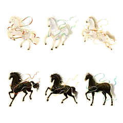 马年中式感敦煌风插画马元素