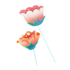 可爱清新花卉插画元素贴纸