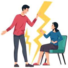 扁平-离婚吵架人物场景插画-SVG9