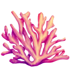 手绘红色珊瑚水族馆元素