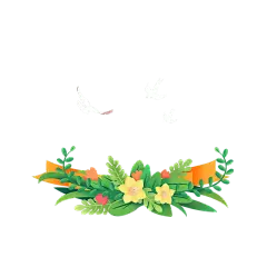 卡通感劳动节鲜花元素贴纸