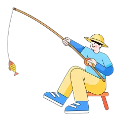 SVG-玩耍人物元素常规贴纸-钓鱼