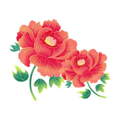 卡通感中元节花元素贴纸