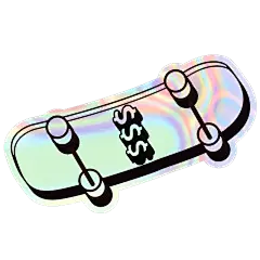 酸性风镭射潮酷装饰贴纸-滑板