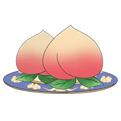 中国风-蟠桃美食元素贴纸9