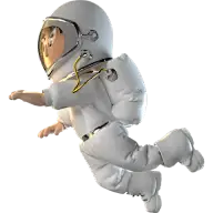 立体太空中的宇航员