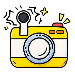 装饰系列扁平风黄色照相机元素