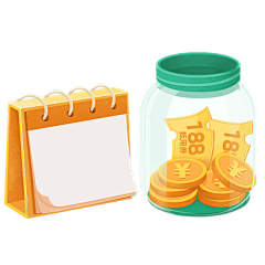 卡通感金融行业台历元素