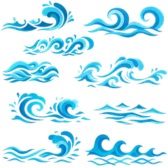 常规内容-中国风系列中式海浪组合元素