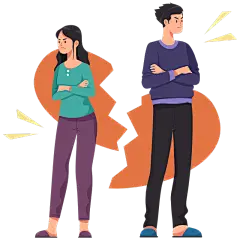 扁平-离婚吵架人物场景插画-SVG8