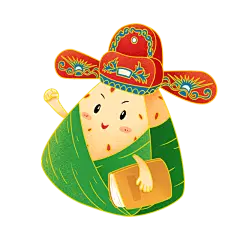 卡通感端午节粽子元素贴纸