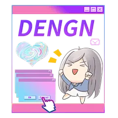 渐变彩色小女孩浏览器弹窗贴纸