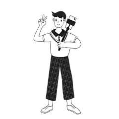 卡通感青年节男生元素贴纸