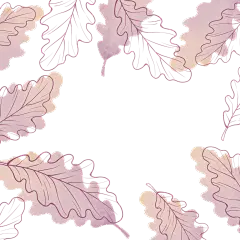 梦幻紫色渐变树叶插画