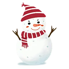 手绘风-大雪贴纸-雪人