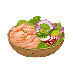 手绘-健康沙拉美食元素贴纸8