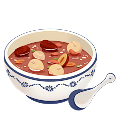 卡通感腊八节腊八粥元素贴纸