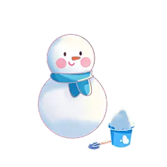 卡通感二十四节气雪人元素贴纸